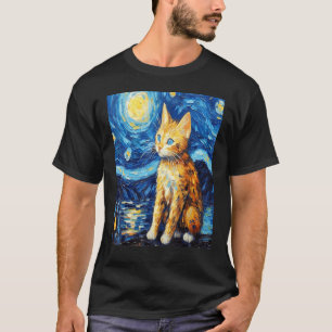 Camiseta Arte engraçada de gato pintura Amante de Gato Noit