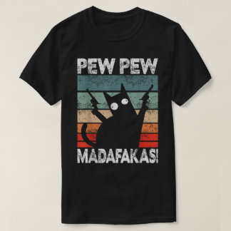 Camiseta Arte engraçada de gato retrô Pew Pew
