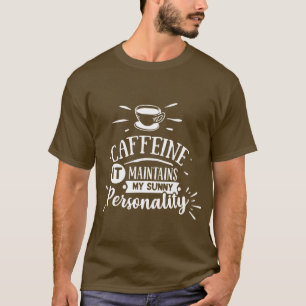 Camiseta arte engraçada de palavra de café
