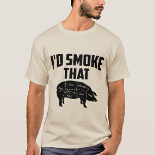 Camiseta arte engraçada de palavras de porco de churrasco