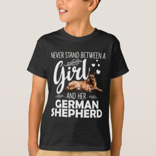 Camiseta Arte engraçada de pastor alemão para meninas mulhe