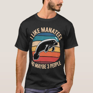 Camiseta Arte Engraçada de Peixe-boi Para Homens Mulheres V