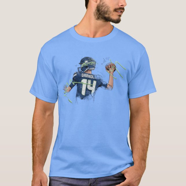 Camiseta Arte engraçada do esboço de Sam Darnold (Frente)