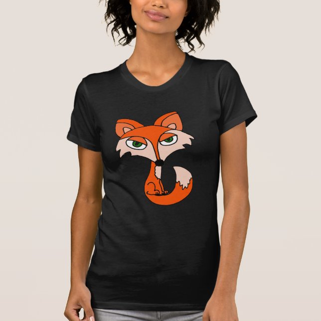 Camiseta Arte engraçada do Fox vermelho (Frente)