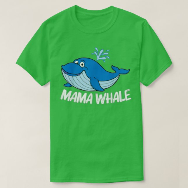Camiseta Arte Engraçada Para As Mulheres Mãe Orca Narwhal B (Frente do Design)