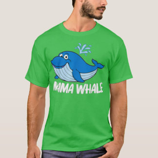 Camiseta Arte Engraçada Para As Mulheres Mãe Orca Narwhal B