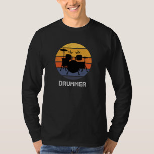 Camiseta Arte Engraçada Para Homens Drum Conjunto De Bebida