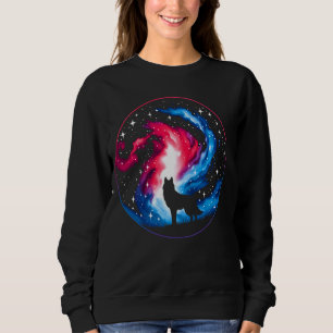 Camiseta Arte Espacial Cósmica legal Galáxia do Lobo Cósmic