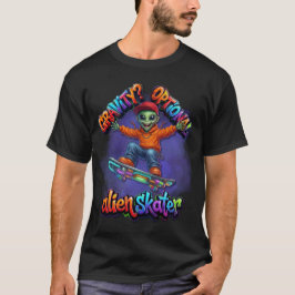 Camiseta Arte Espacial de Hoverboard de Alien Skater com Gr