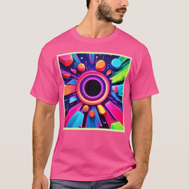 Camiseta Arte Espacial Neon Vortex (Frente)