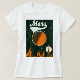 Camiseta Arte espacial retrô de Marte