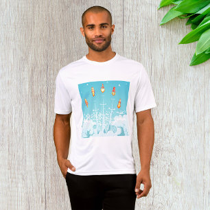 Camiseta Arte espacial turística do lançamento de navios de