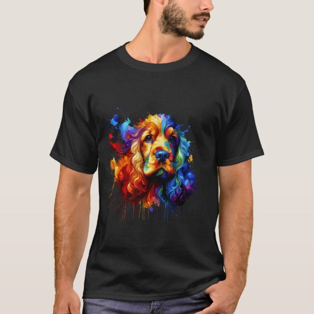 Camiseta Arte Espalhada Cocker Spaniel Spaniels (Frente)