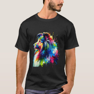 Camiseta Arte Espalhada Shetland Sheepdog Sheltie