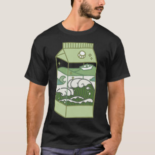 Camiseta Arte Estética de Caixa de Leite Fofa Kawaii Otaku 