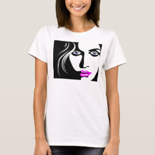 CAMISETA ARTE EXÓTICA DA CARA DA MULHER