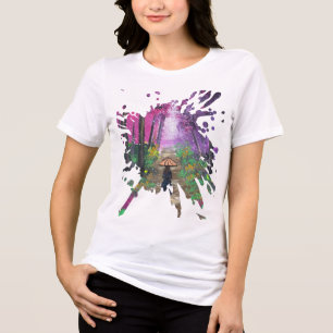 Camiseta Arte feita à mão - Caminhando sozinho