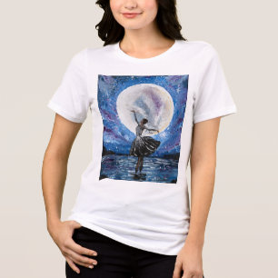 Camiseta Arte feita à mão - dançando com a lua