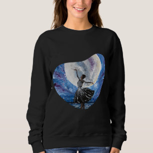 Camiseta Arte feita à mão - dançando com a lua 