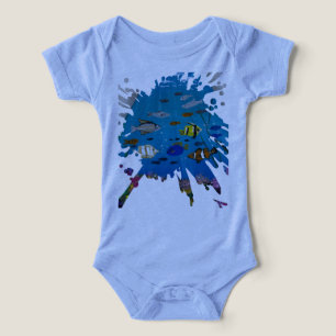Camiseta Arte feita à mão - profundezas do oceano