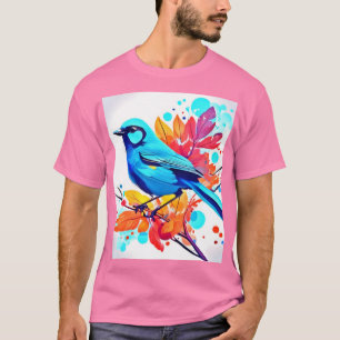 Camiseta Arte Felicidade do Pássaro Azul