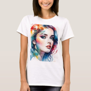 Camiseta Arte feminina com dupla exposição