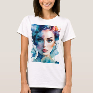 Camiseta Arte feminina de exposição dupla