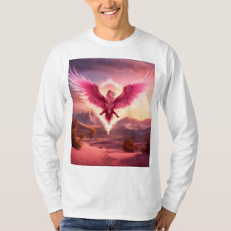 Camiseta "Arte Fênix Congelada: Decoração Mística do Avião 