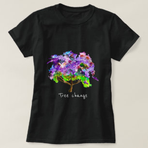 Camiseta Arte fina de aquarela púrpura jacaranda