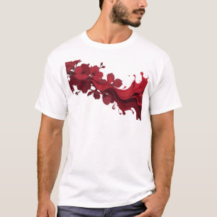 Camiseta Arte Flor Abstrata Moderna Expressão Artística