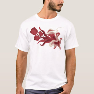Camiseta Arte Flor Abstrata Retro Expressão Artística