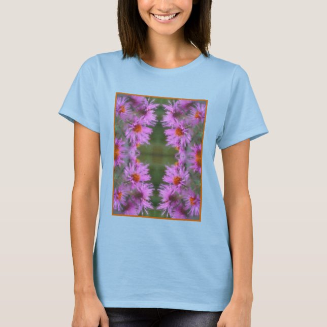 Camiseta Arte Flor de Astras Rosa Selvagens (Frente)