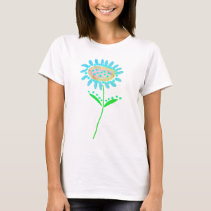 Camiseta Arte Floral Abstrata Colorida para Vestir