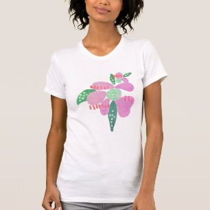 Camiseta Arte Floral Abstrata Divertida para Vestir