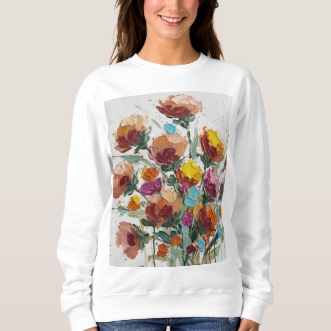Camiseta Arte Floral Abstrata Moderna (Frente)