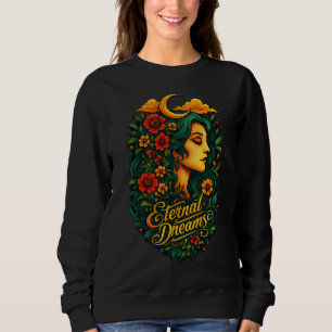 Camiseta Arte Floral da Deusa da Lua dos Sonhos Eternos