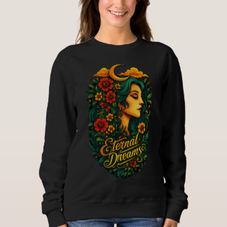 Camiseta Arte Floral da Deusa da Lua dos Sonhos Eternos