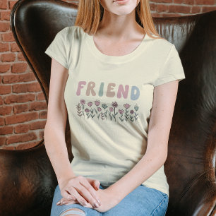 Camiseta Arte Floral do Amigo Boho Pastel