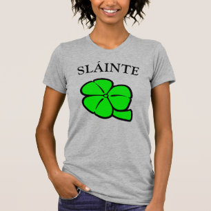 Camiseta Arte Floral do Dia de São Patrício em Shamrock Ver