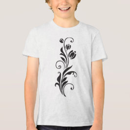 Camiseta Arte Floral Floral Ornamentais Elegantes