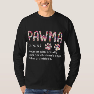 Camiseta Arte Floral Pawma Noun Definição Mama Vovó Cão