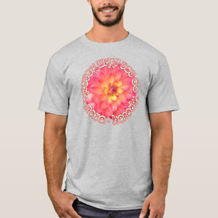 Camiseta arte floral rosa