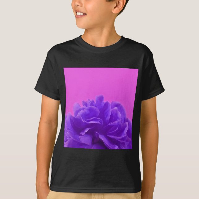 Camiseta Arte Floral Roxa e Framboesa (Frente)