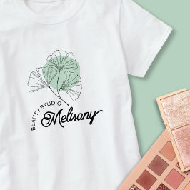 Camiseta Arte Floral Verde Elegante Moderna Minimalista