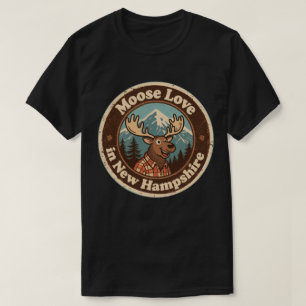 Camiseta Arte Florestal de Alce Amoroso em New Hampshire