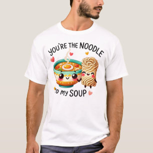 Camiseta Arte Fofa de Ramen e Macarrão