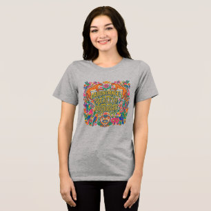 Camiseta Arte Folclórica Boho Abundância Negrita