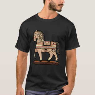 Camiseta Arte Folclórica Colorida do Cavalo Dala