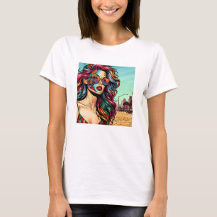 Camiseta Arte Fracionada   Abstrato em Praia