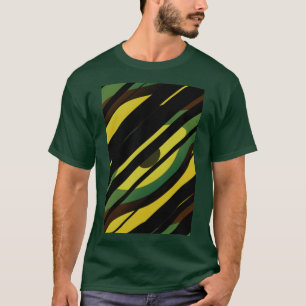 Camiseta Arte Fractal de Folhagem da Selva Tropical abstrat